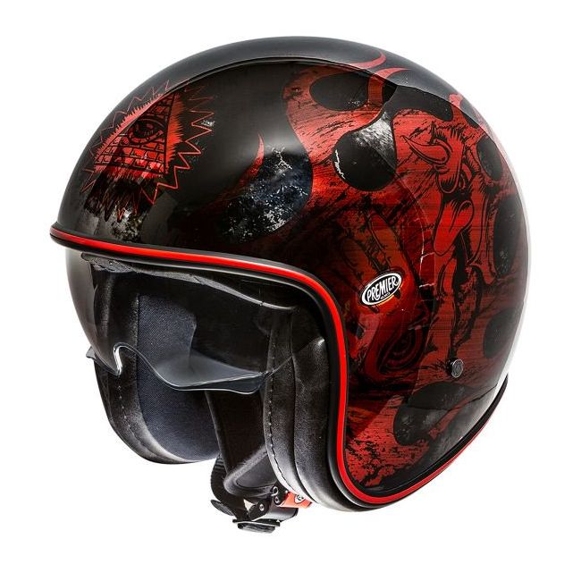 Vintage Bd Open Face Helmet Red Chromed - Premier