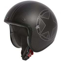 MOTOCICLETA casco jet PEQUEÑA ESTRELLA DE CARBONO BM - PRIMERA