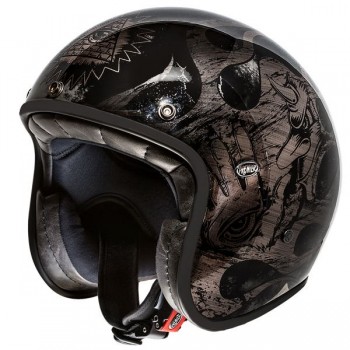 Le Petit Open Face Helmet Black Chromed Bd - Premier