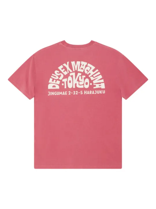 T-Shirt Tokyo Address Tee Melon Red - Deus Ex Machina