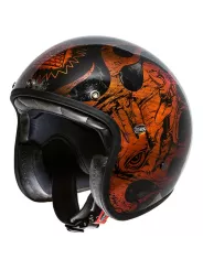 MOTO CASCO JET PICCOLO CHROMED BD ORANGE - PREMIER