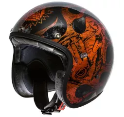 MOTO CASCO JET PICCOLO CHROMED BD ORANGE - PREMIER