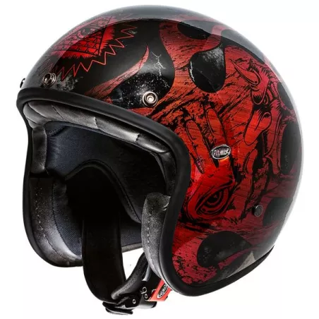 MOTOCICLETA casco jet LITTLE RED CHROMED BD - PREMIER