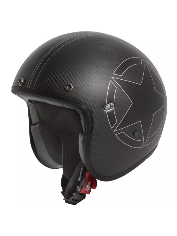 MOTOCICLETA casco jet PEQUEÑA ESTRELLA DE CARBONO BM - PRIMERA