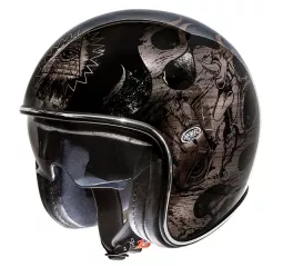 Capacete Jet Vintage Bd Black Chromed - Premier