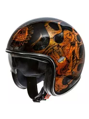 Motocicleta del vintage casco jet BD NARANJA CROMADO - PREMIER