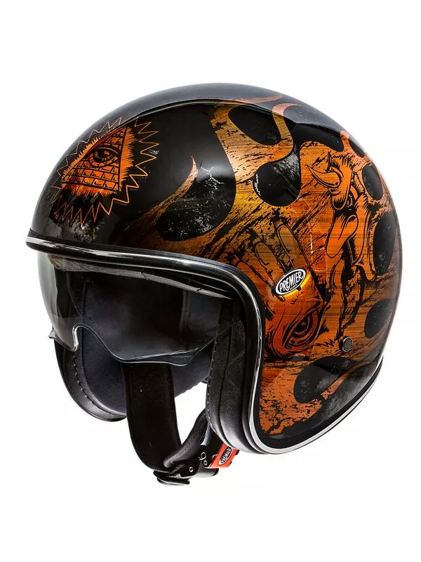 VINTAGE MOTO CASCO JET BD ORANGE CROMATO - PREMIER