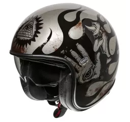 Casque Moto Jet Vintage Bd Titanium - Premier