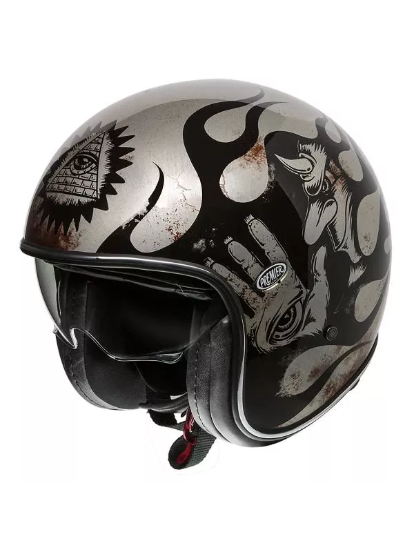 Motocicleta del vintage casco jet BD TITANIO - PREMIER