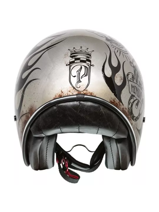 Casque Moto Jet Vintage Bd Titanium - Premier