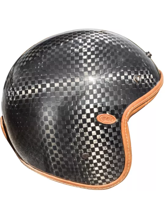 MOTOCICLETA casco jet clásico de la vendimia CARBON TECH LIMITED EDITION - PRIMERA