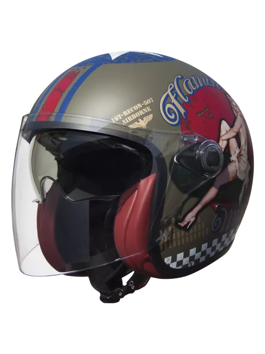 Vangarde Pinup Military Bm Open Face Helmet - Premier