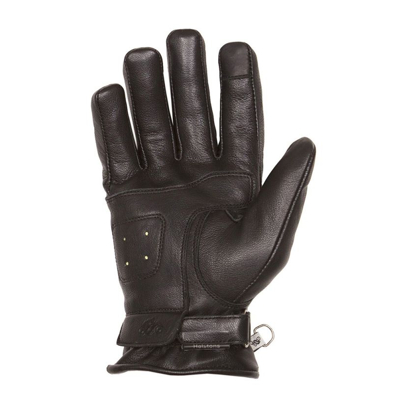 Gants Helstons Mirage cuir noir, gants moto vintage, homme