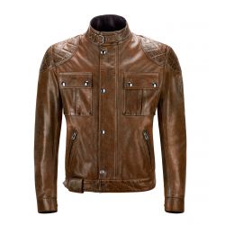 LEATHER JACKET BROOKLANDS BURNT CUERO-BELSTAFF