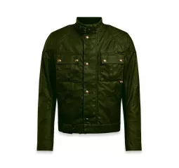 GIUBBOTTO BROOKLANDS 2.0 WAX OLIVE GREEN-BELSTAFF