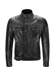 Brooklands Antike Lederjacke Schwarz-Belstaff