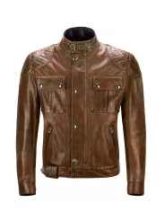 GIUBBOTTO BROOKLANDS DI PELLE BURNT CUERO-BELSTAFF