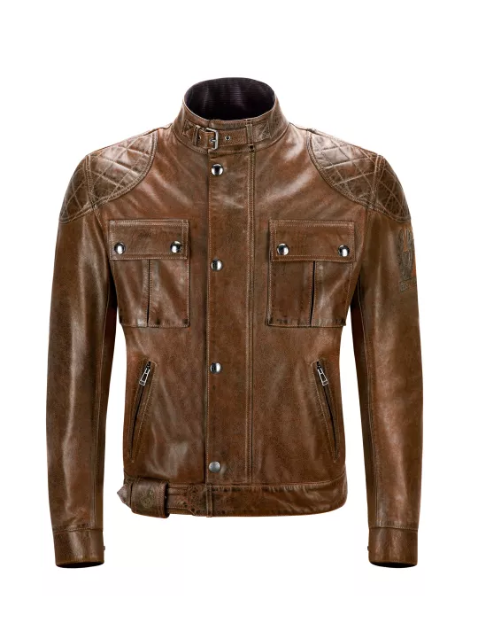GIUBBOTTO BROOKLANDS DI PELLE BURNT CUERO-BELSTAFF