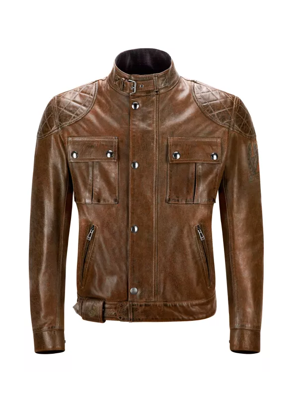 LEATHER JACKET BROOKLANDS BURNT CUERO-BELSTAFF
