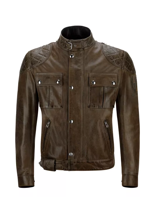 GIUBBOTTO BROOKLANDS DI PELLE BLACKBROWN-BELSTAFF