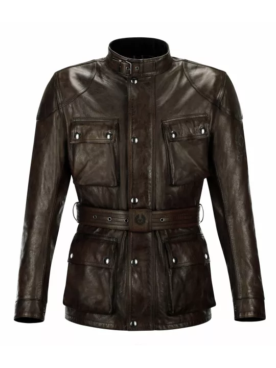 CHAQUETA TRIALMASTER PRO PIEL BLACKBROWN-BELSTAFF