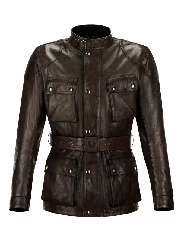 GIACCA TRIALMASTER PRO DI PELLE BLACKBROWN-BELSTAFF