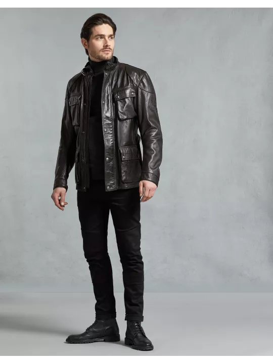 Casaco Trialmaster Pro Couro Antique Black-Belstaff