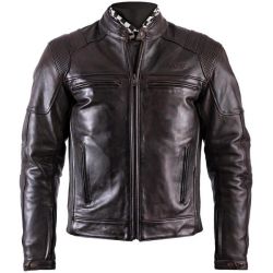 Jacket Helstons CONFIANÇA de couro preto liso