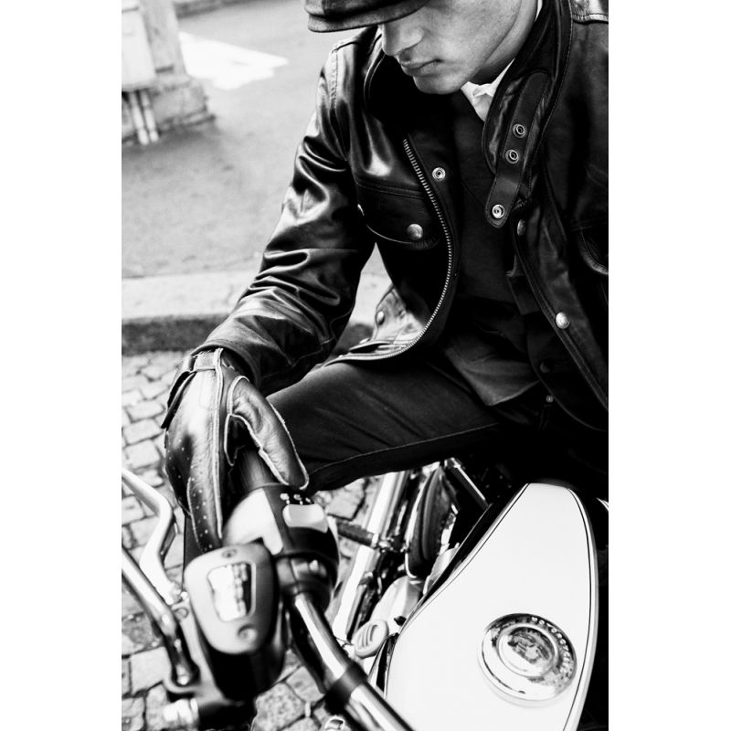 Acheter Gant Moto, Vintage Marron, Fourrure Cuir, Homme, Biker Rétro