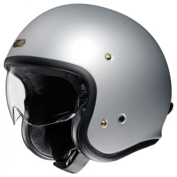 J.O Light Silver Mat Open Face Helmet - Shoei
