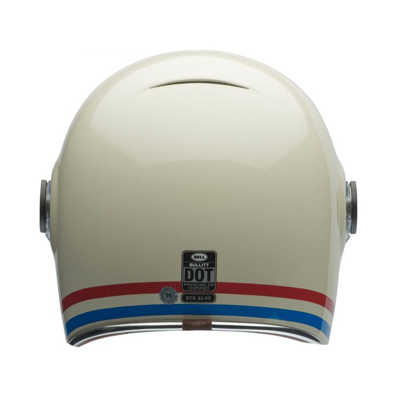 Bell Helmet Bullitt DLX Pearl White Stripes