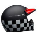CASQUE MOTO-3 FASTHOUSE CHECKERS MATTE/GLOSS BLACK/WHITE/RED