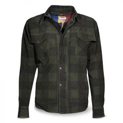 Jacke Shirt Check Green Leather Man - Dmd
