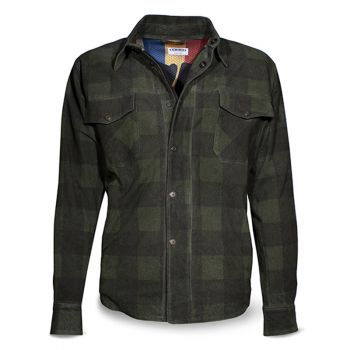Shirt Check Leather retro jacketGreen - DMD