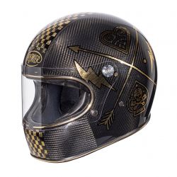 Trophy Nx Carbon Gold Chromed Full Face Helmet - Premier