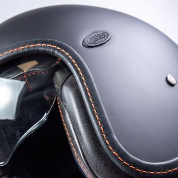 Vintage U9 Bm Black Couture Orange Open Face Helmet - Premier