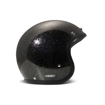 Vintage Glitter Black Open Face Helmet - DMD
