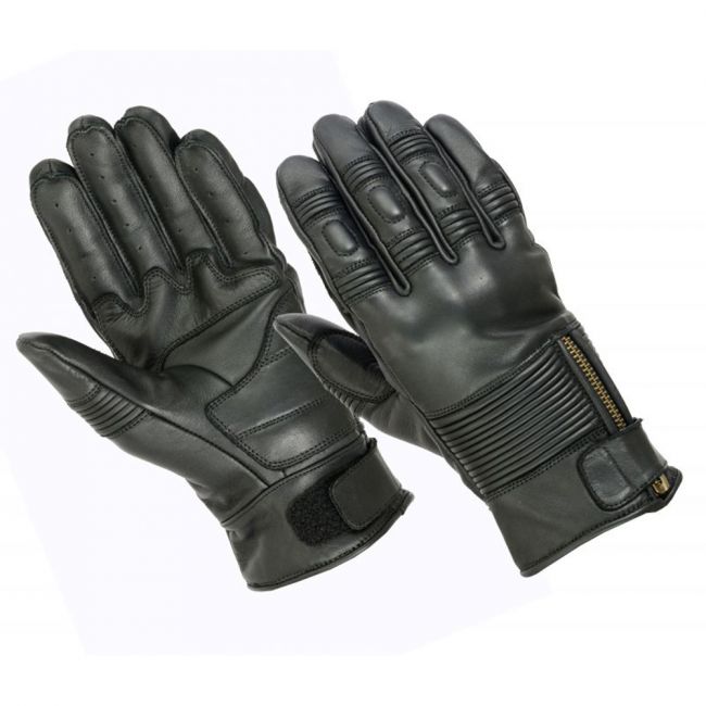 Motorrad Sommer Handschuhe Vintage Retro Leder Handschuhe Schwarz S-3XL 