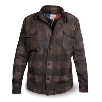 Handmade Check Brown Leather Man retro jacket- DMD