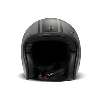 Handmade Vintage Black Row Open Face Helmet - DMD