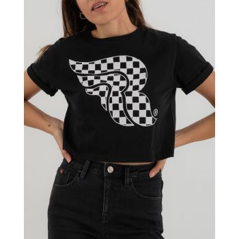 Checkerboard Crop Top T-Shirt - Riding Culture