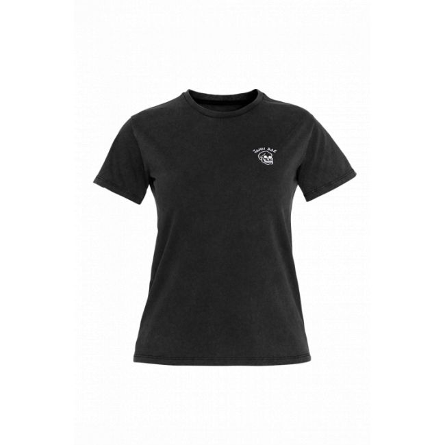 T-Shirt Moto Femme Live Fast Skull Fade Out Brodé - John Doe