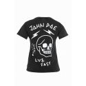 Live Fast Skull Fade Out Embroidered T-Shirt - John Doe