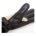 Winter Gloves HELSTONS VELVET Crust Leather-Black Camel
