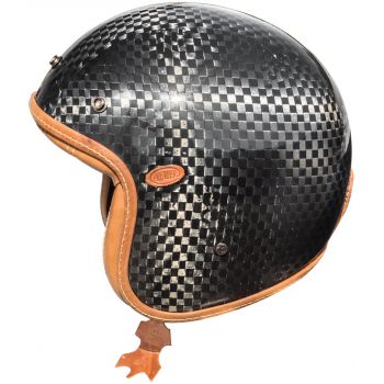 MOTORCYCLE HELMET JET VINTAGE CLASSIC CARBON TECH LIMITED EDITION - FIRST