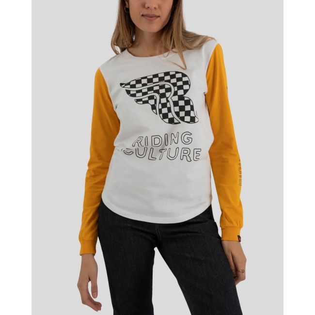 Checkerboard Crop Top Longsleeve Lady - Riding Culture