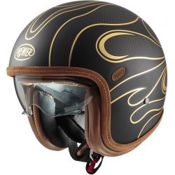 Vintage Platinum Carbon Fr Gold Chromed Bm Open Face Helmet - Premier