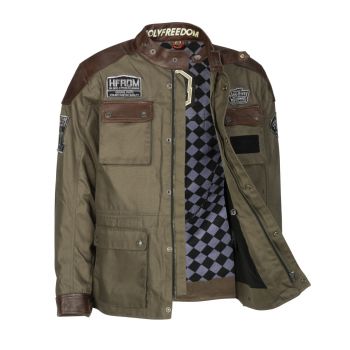 Veste Quattro Waxed Evo Brown-Military Green - Holy Freedom
