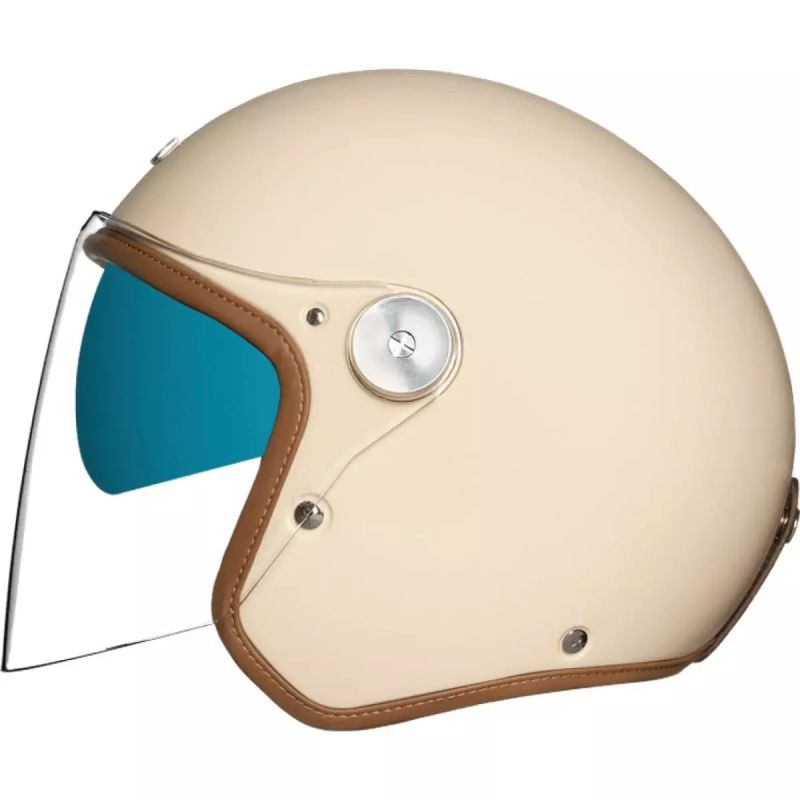 Casco Moto Vintage Bluetooth Leggero 750g - Aperto Con Visiera E Doppie Prese D'Aria - Uomo Donna
