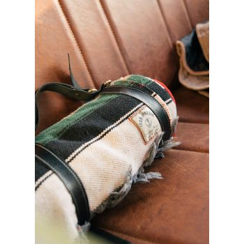 Leather Blanket Roll Strap - Iron And Resin